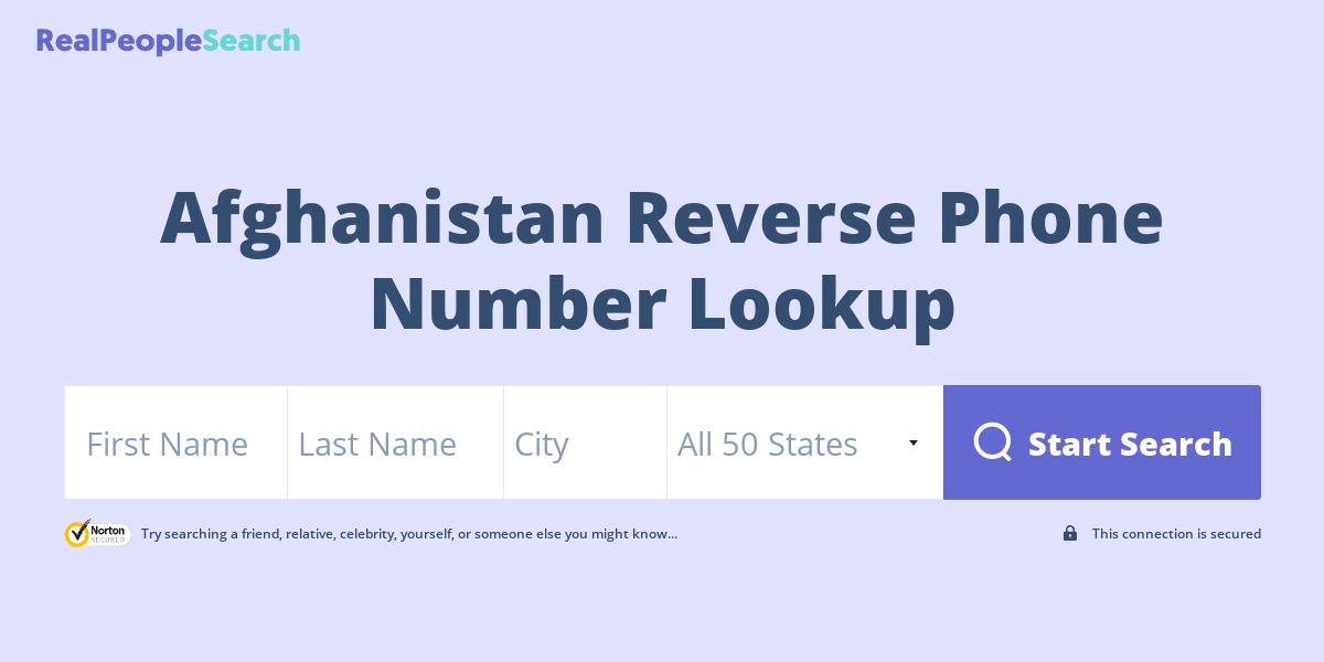 Afghanistan Reverse Phone Number Lookup & Search
