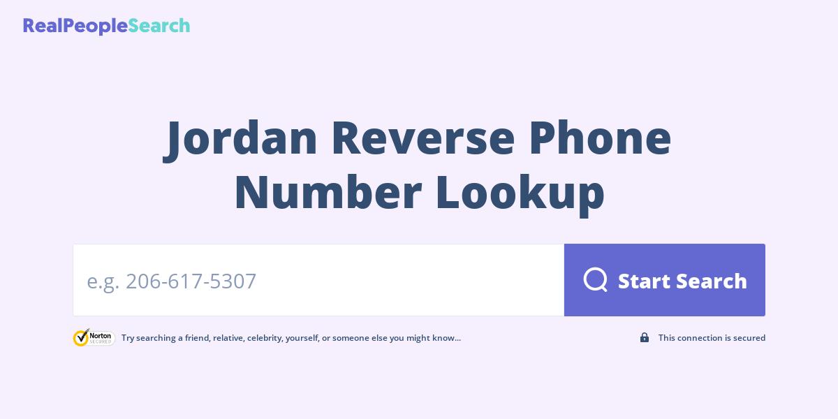 Jordan Reverse Phone Number Lookup & Search