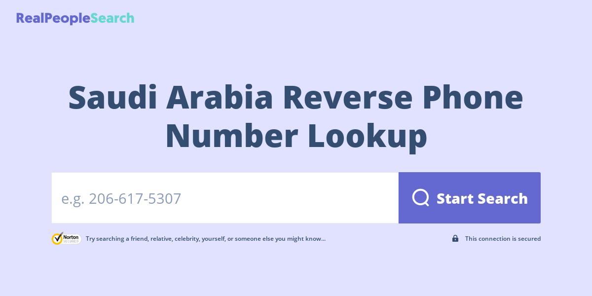 Saudi Arabia Reverse Phone Number Lookup & Search