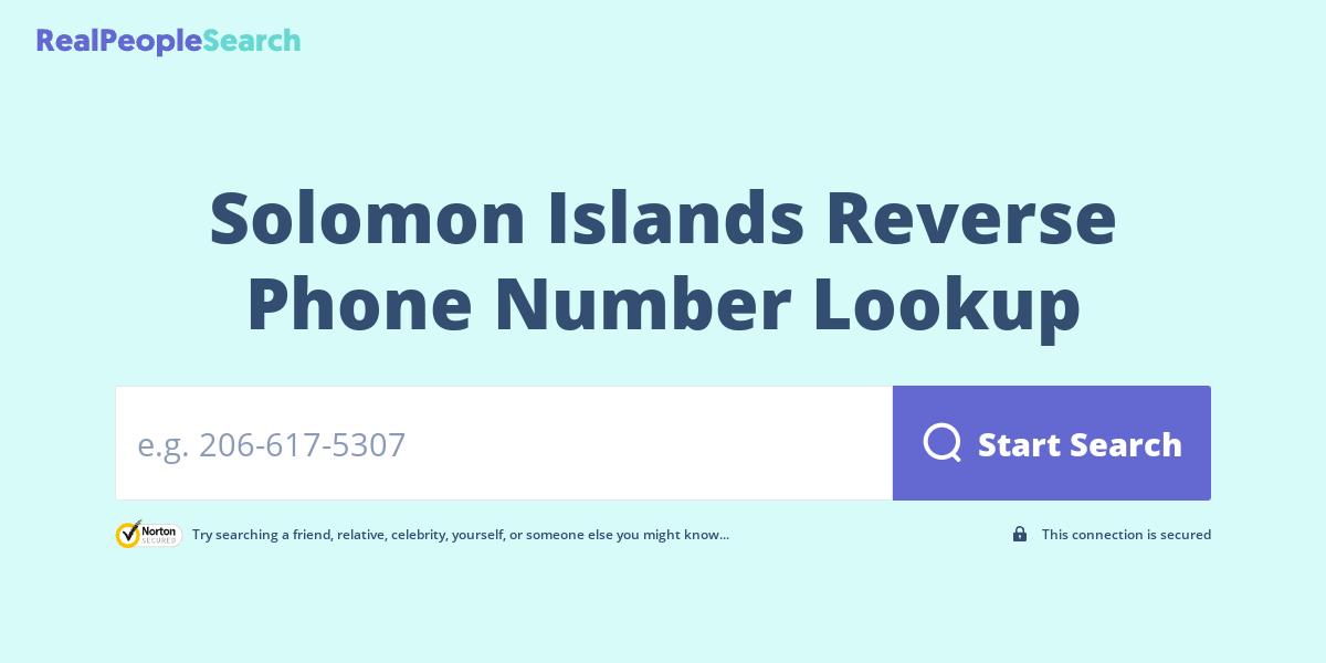 Solomon Islands Reverse Phone Number Lookup & Search