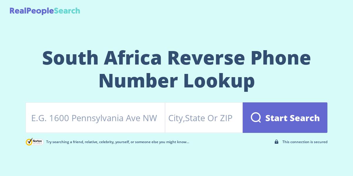 South Africa Reverse Phone Number Lookup & Search