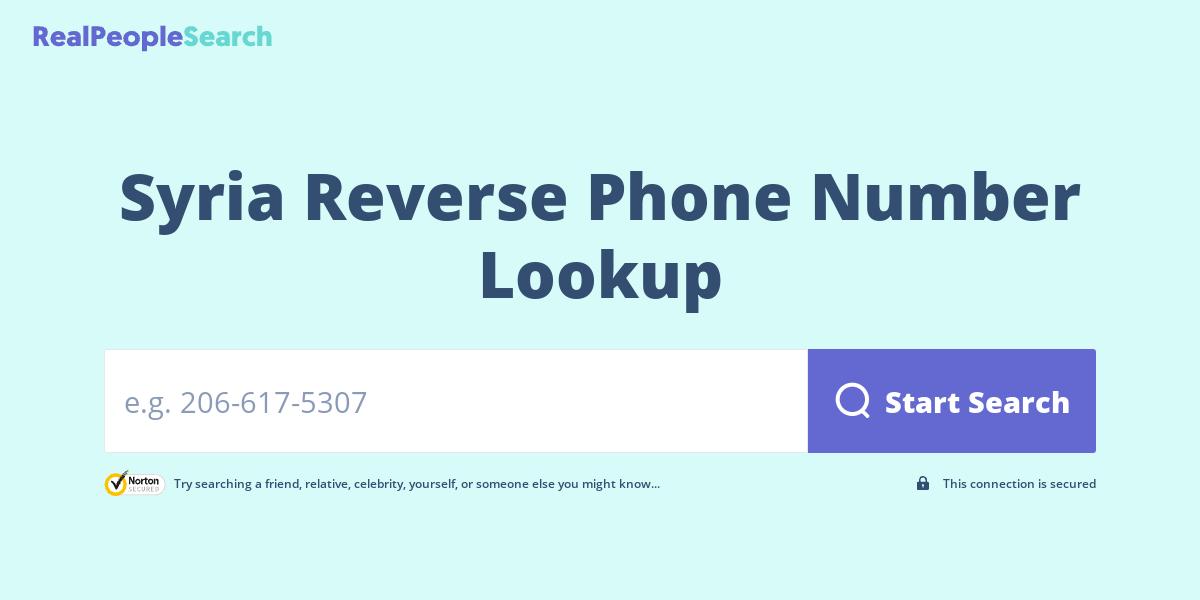 Syria Reverse Phone Number Lookup & Search